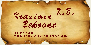 Krasimir Bekovac vizit kartica